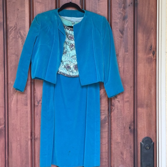 Custom Made Vintage Velvet/Sequins Dress - Picture 1 of 8